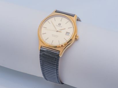 TISSOT Watch model Seastar in gilded metal, the round case with clipped steel bottom,...