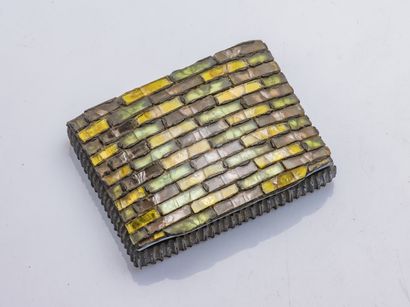 LINE VAUTRIN Rectangular box in black talosel and black, green and yellow mirrors....