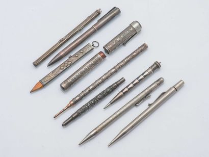 Lot including : 
WATERMAN; Ideal silver (925...