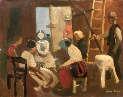Roland OUDOT (1897-1981) Maison paysanne Huile sur toile, signée en bas à droite...