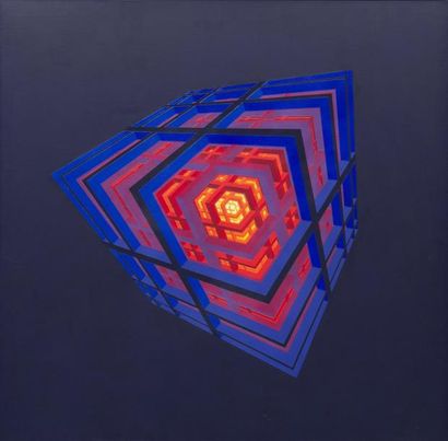 Jean ALLEMAND (1948) Abstraction géométrique, 1971 Huile sur toile, contresignée...