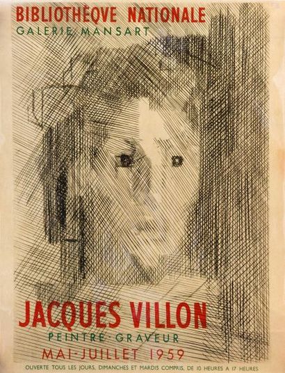 Jacques VILLON (1875-1963) Affiche en couleurs de l'exposition à la Bibliothèque...