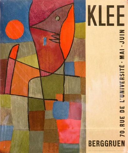 Paul Klee (1879-1940) Affiche en couleurs de l'exposition Klee à la Galerie BERGGRUEN...