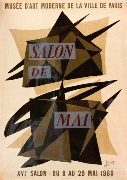 null Musée d'Art Moderne de la ville de Paris XVI Salon de Mai 1960 Affiche en couleurs,...