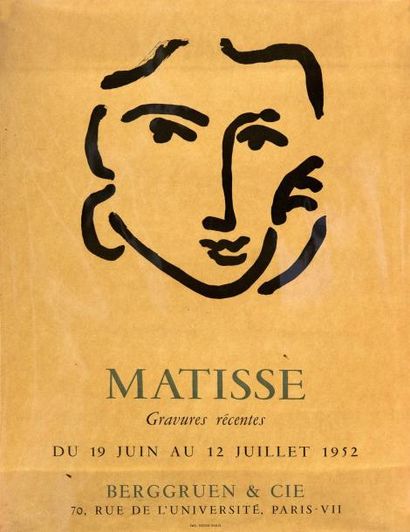 Henri MATISSE (1869-1954) Affiche en couleurs de l'exposition des gravures à la Galerie...