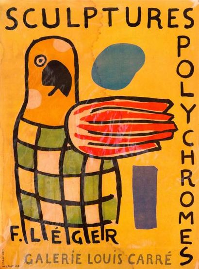 Fernand LÉGER (1881-1955) Affiche en couleurs de l'exposition Sculptures Polychromes...