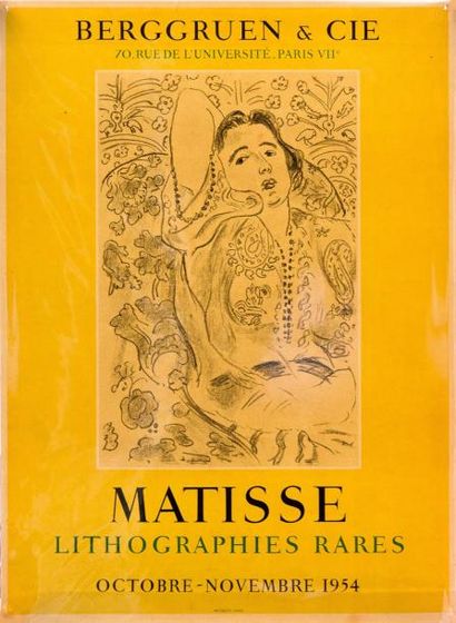 Henri MATISSE (1869-1954) Affiche en couleurs de l'exposition des lithographies à...