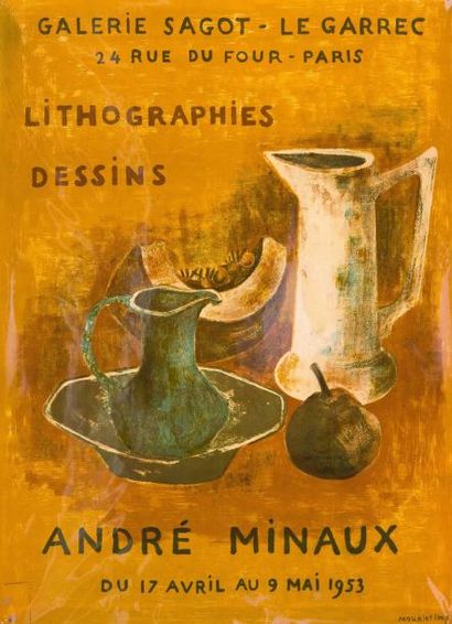 André MINAUX (1923-1986) Affiche en couleurs de l'exposition lithographies et dessins...