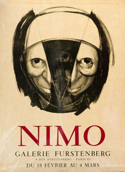 NIMO (XX) Affiche en couleurs de l'exposition à la Galerie Furstenberg, impression...