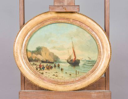 null Charles Euphrasie KUWASSEG (1833/38-1904)
Navire de pêche 
Huile sur panneau...
