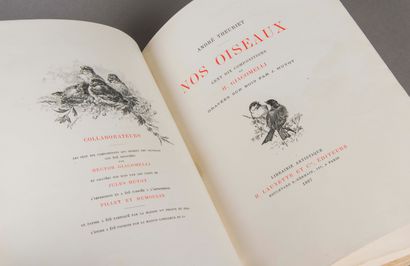 null André THEURIET. 
Nos Oiseaux. Cent dix compositions de H. Giacomelli. 
Paris,...