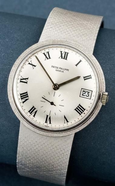 PATEK PHILIPPE (CALATRAVA AUTOMATIQUE/OR GRIS RÉF. 3445 6), vers 1972 Élégante montre...