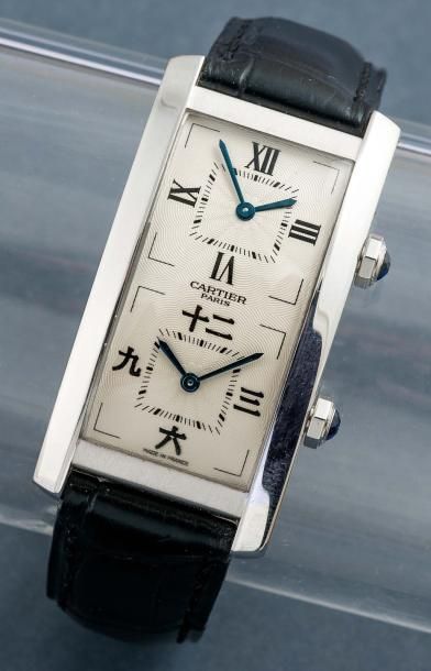 CARTIER (TANK CINTREE - DUAL TIME ZONE FOR CHINESE MARKET / RÉF. 2767 - 100 EXEMPLAIRES),...