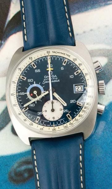 OMEGA (CHRONOGRAPHE/SEAMASTER BLUE RÉF. 176.007), vers 1978 Élégant chronographe...