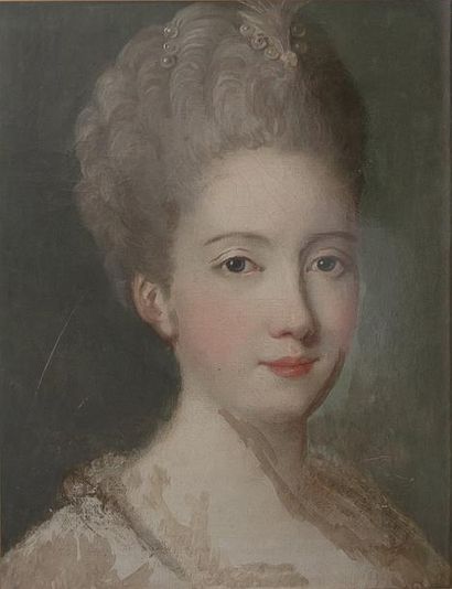 Dans le goût du XVIIIe siècle Portrait de femme Huile sur toile