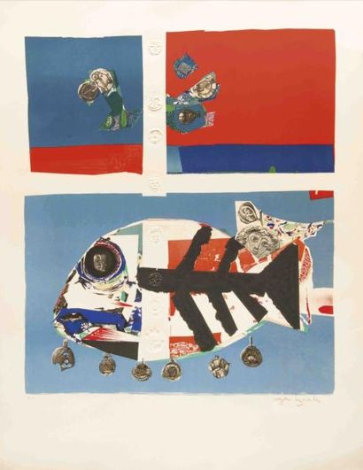Roger BEZOMBES (1913-1994) Poisson, 1972 Lithographie HC, signée en bas à droite...