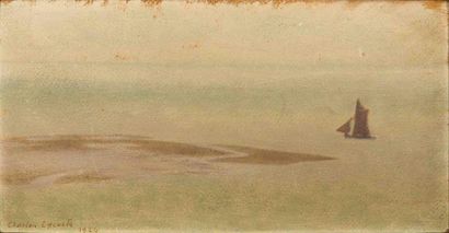 Charles LACOSTE (1870-1959) Voilier Huile sur carton signée en bas à gauche 11 x...