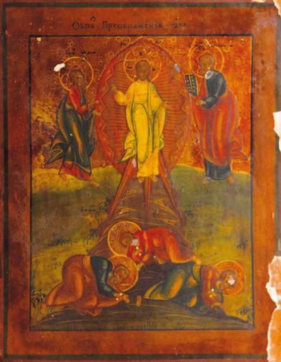 null TRANSFIGURATION Russie, fin du XIXème siècle Tempera sur bois, manques visibles,...