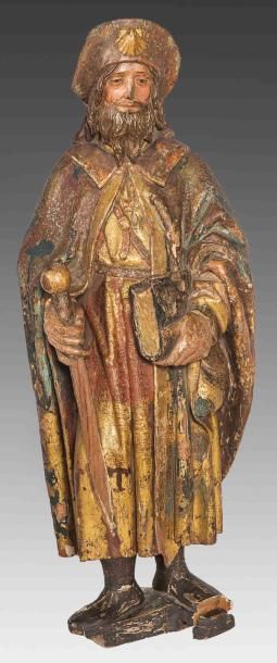 null Saint Jacques de Compostelle ou Saint Roch Allemagne, XVIIème siècle Sculpture...