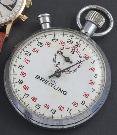 BREITLING (CHRONOMÈTRE DE POCHE 1/10), vers 1969 Imposant chronomètre de poche 1/10...