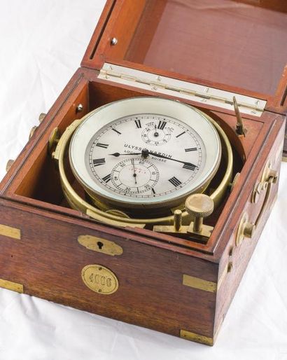 ULYSSE NARDIN (CHRONOMÈTRE DE MARINE DEUX JOURS N° 3775), vers 1940 Chronomètre de...