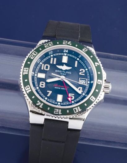 BREITLING (SUPEROCÉAN GMT - GREEN LIMITED EDITION RÉF. A32380A3), vers 2012 Montre...