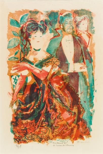 Emilio Grau Sala (1911-1975) Au bal Lithographie en couleur numérotée 28/175, signé...