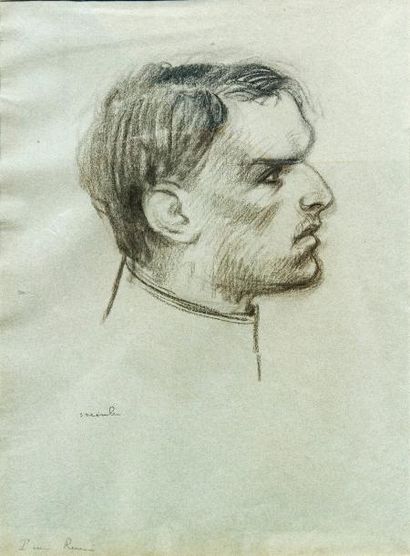 Théophile Alexandre STEINLEN (1859-1923) Portrait de Pierre RENOIR Lithographie signée...