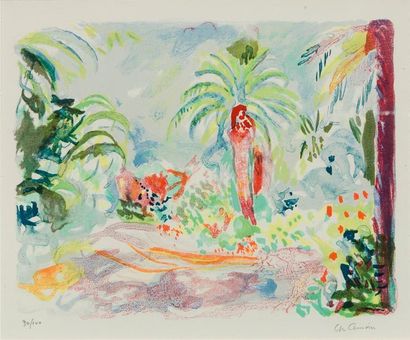 Charles CAMOIN (1879-1965) Paysage méditerranéen Lithographie en couleurs numérotée...