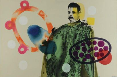 BRESSOLIN Bruno (1961) Homme Aquarelle sur carton 120 x 80 cm