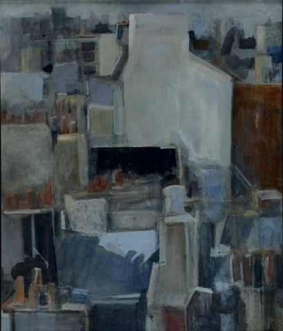 BRIJATOFF Véronique (1943) Les cheminées - 2010 Acrylique sur toile 72 x 86 cm