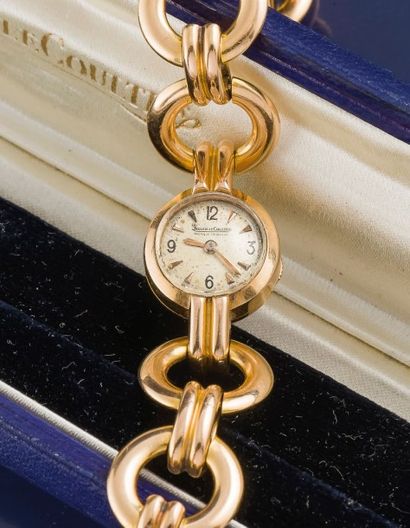 JAEGER-LECOULTRE (DUOPLAN LADY - OR JAUNE N° 115545), vers 1953 Élégante montre de...