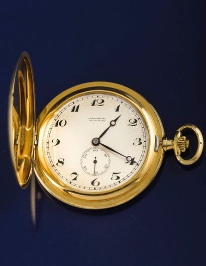 MOVADO (CHRONOMÈTRE SAVONETTE DE POCHE - OR JAUNE REF 5167), vers 1950 Chronomètre...
