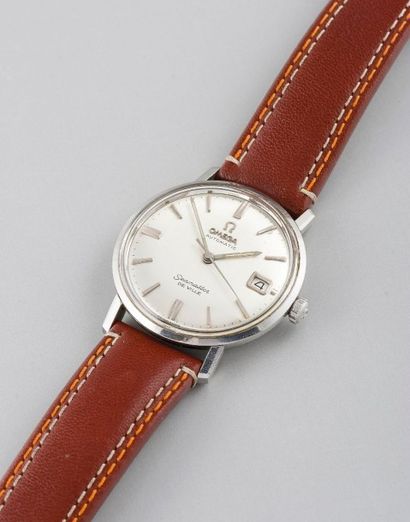 OMEGA (SEAMASTER DE VILLE - DATE / SILVER), vers 1960 Montre classique en acier à...