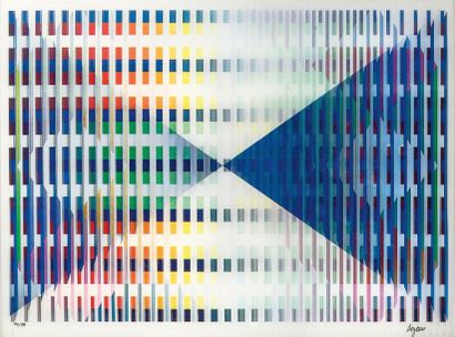 Yaacov AGAM (Né en 1928) Agamographe Signé en bas à droite et numéroté 70/99 29 x...