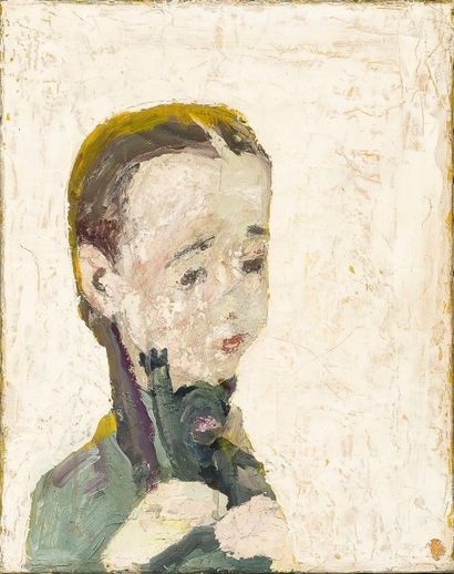 Jean-Auguste GAUDIN (1911-1987) Portrait, vers 1950 Huile sur toile 41 x 33,5 cm...