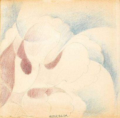 Giacomo BALLA (1871-1958) Espansion fiore, 1930 Technique mixte sur papier, signée...