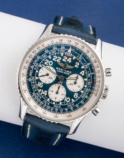 BREITLING (Chronographe Cosmonaute II/Old Navitimer - Bleu réf. A12022), vers2004...