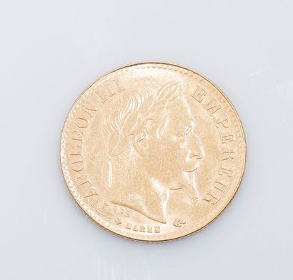 null Second Empire, 10 francs tête laurée, 1868 tranche cannelée.

A/NAPOLEON III...