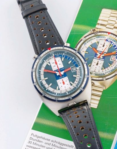 BREITLING (CHRONOGRAPHE PULT - BLEU RÉF. 2117), vers 1971 
Chronographe driver en...