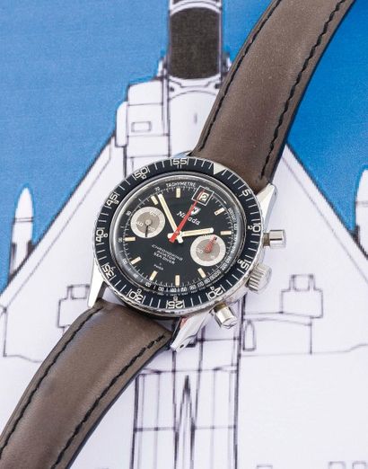 NIVADA GRENCHEN 

Chronographe de pilote dans une rare version avec le dateur à 12h,...