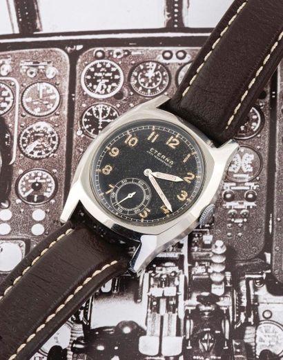 ETERNA (AIR FORCE pilote - Brevet 189190), vers 1940 

Rare montre d’aviateur à grande...