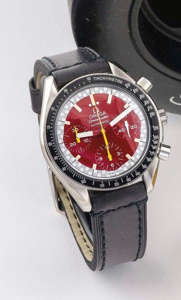 OMEGA (Chronographe Speedmaster Formula 1 - Rouge /Série M. Schumacher réf. 1750032.1),...