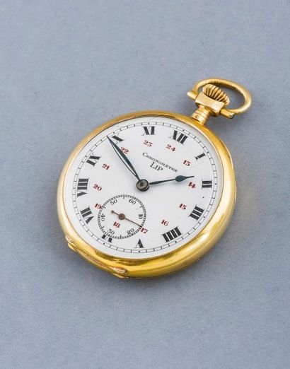LIP (Montre de Poche Chronomètre - or jaune), vers 1935 

Montre de poche en or jaune...