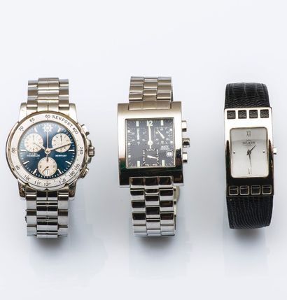 null Lot de montres composé d’un chronographe Michel Herbelin, d’un chronographe...