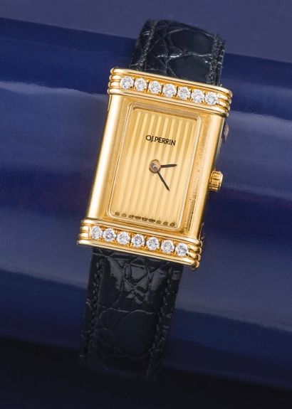null O.J. PERRIN (Rectangulaire - Or jaune et diamants) vers 1990

Élégante montre...