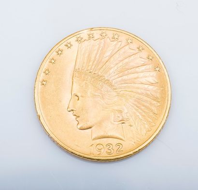 null Une pièce de dix dollars US avec un profil d’indien, de 1932