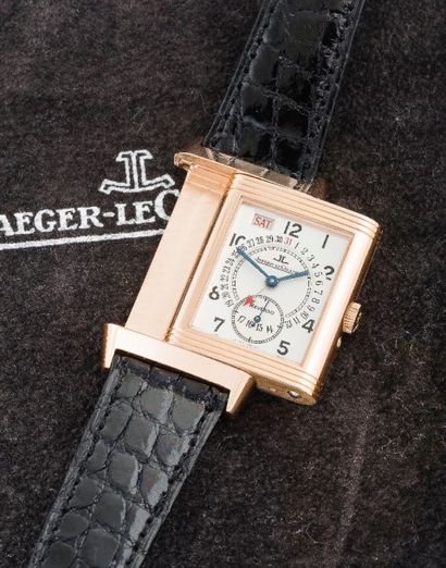 null JAEGER-LeCOULTRE (Reverso Grande Taille Day / Date Or Rose -réf. 270.240.362B),...