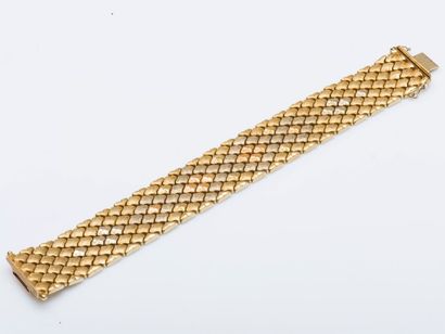 null Bracelet ruban souple en or jaune et or rose 14 carats (585 millièmes) amati...
