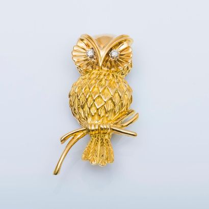 null TIFFANY AND CO
Broche hibou en or jaune 18 carats (750 millièmes), le corps...